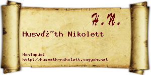 Husvéth Nikolett névjegykártya